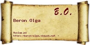 Beron Olga névjegykártya